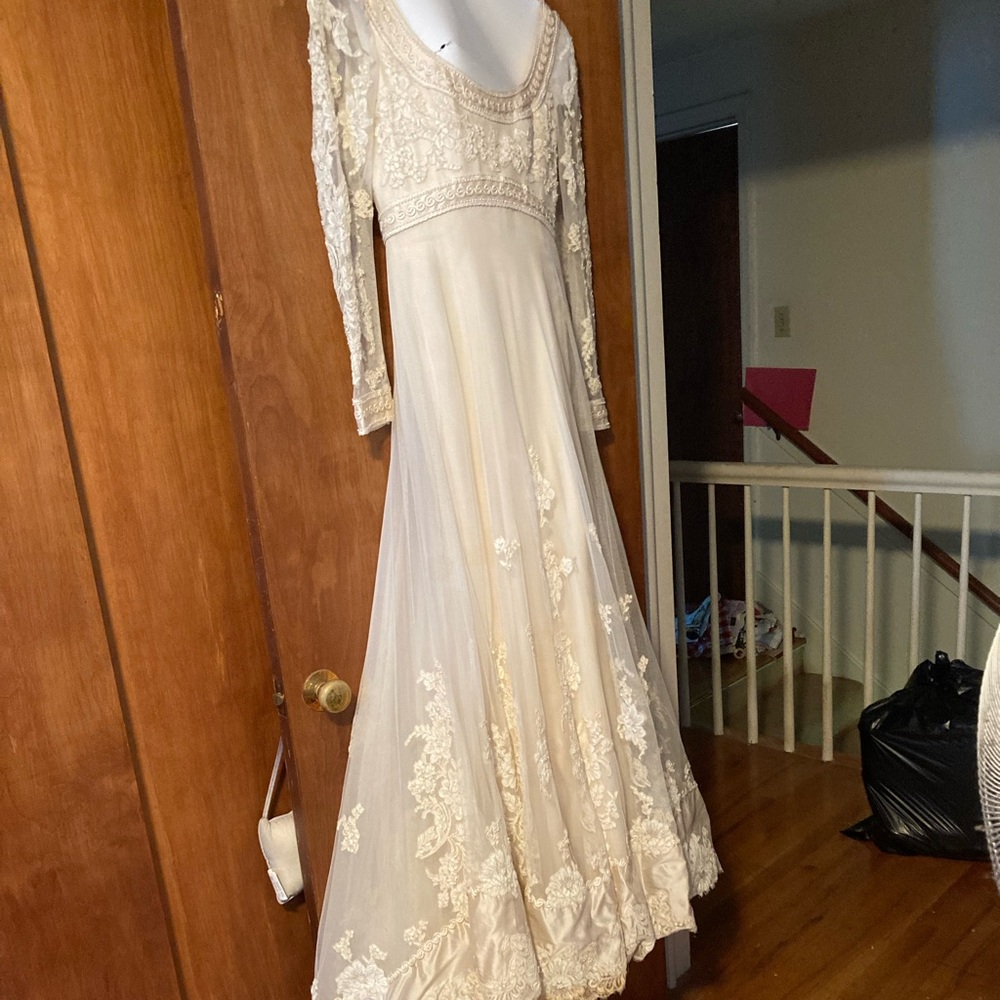 Vintage*One Of A Kind* Empire cream wedding dress.